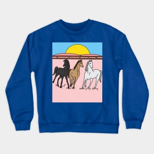 Horses Rider Pony Girl Crewneck Sweatshirt